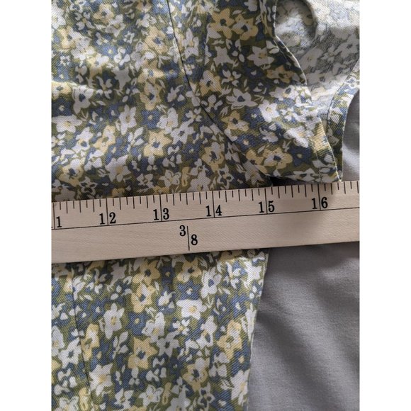 NWT & Other Stories Floral Printed Wrap Midi Dress 0 Linen Blend Green - Picture 6 of 7